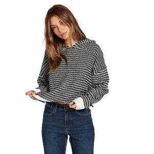 Volcom Broken Letters Hooded Sweater Black White Large Hoodie‎ Sweatshirt